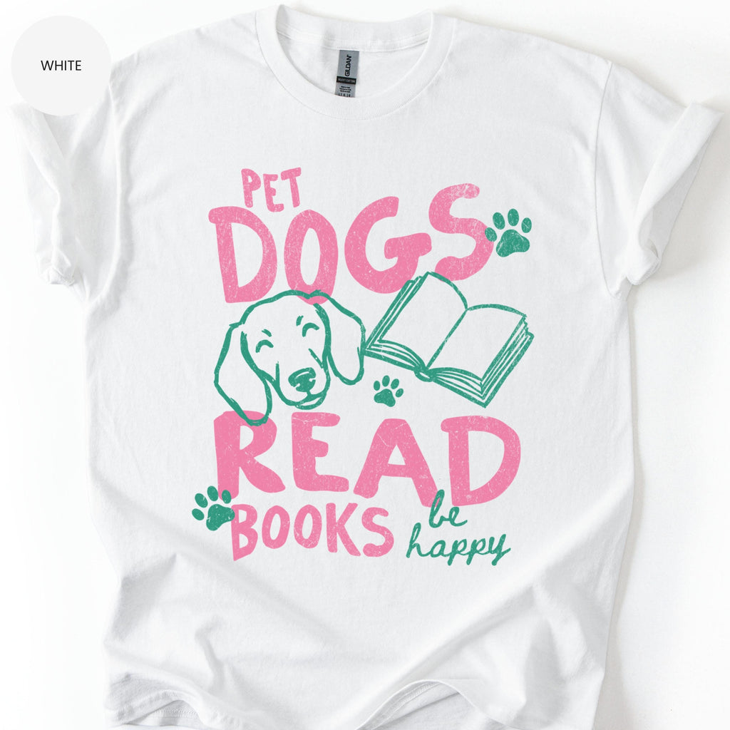 Pet Dogs Read Books Happy Dachshund Book Lover Tee Bookish Librarian Summer Dog Mom