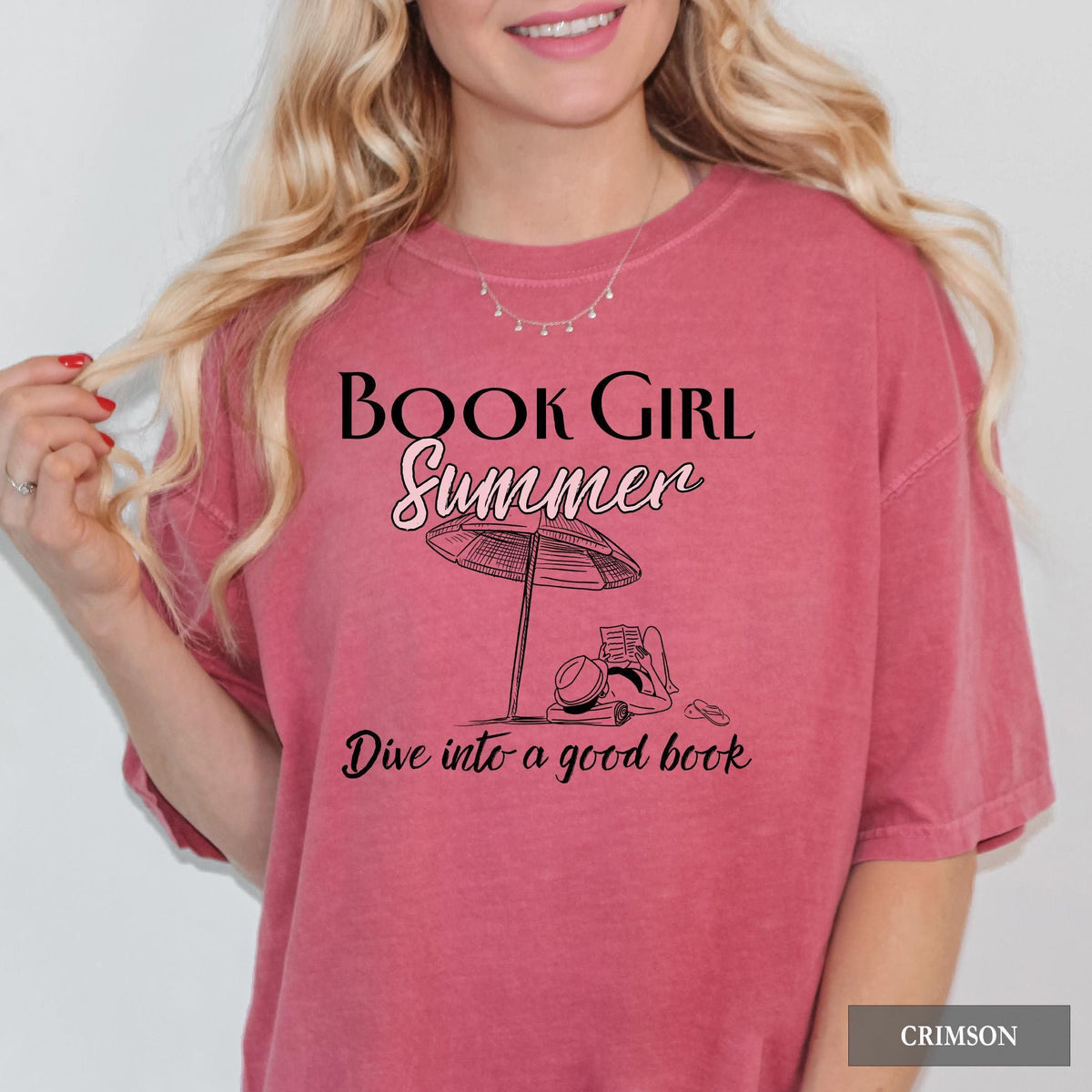 Book Girl Summer Comfort Colors Book Lover Reader Literary