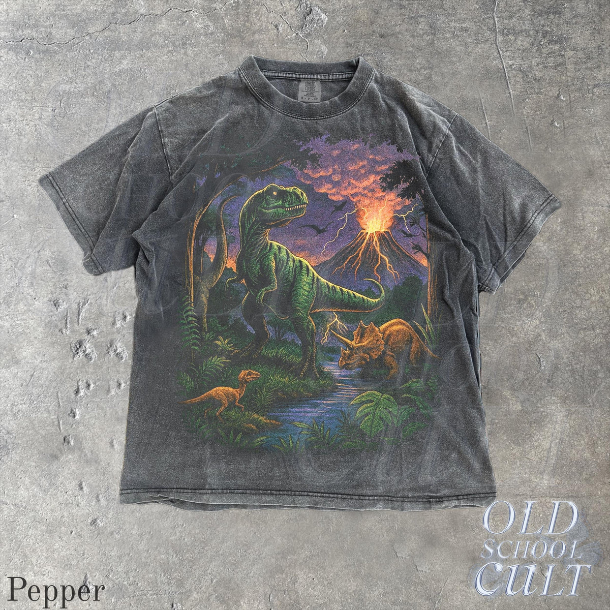 Vintage Jurassic Dinosaur 90s Retro T-Rex Triceratops 90s Prehistoric Dino Nostalgia Nature