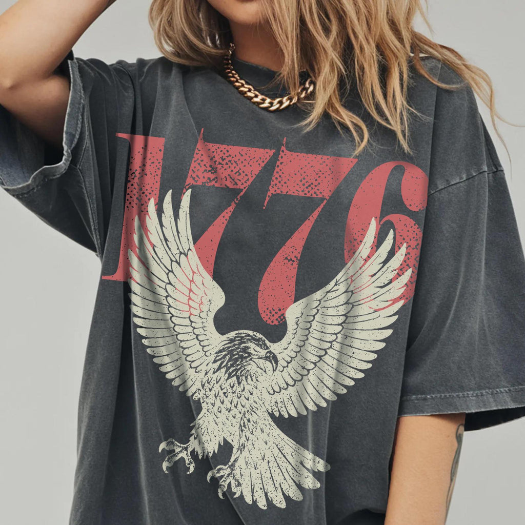 Retro 1776 Bald Eagle 250th Anniversary American 4th July Usa Independence Day Tee