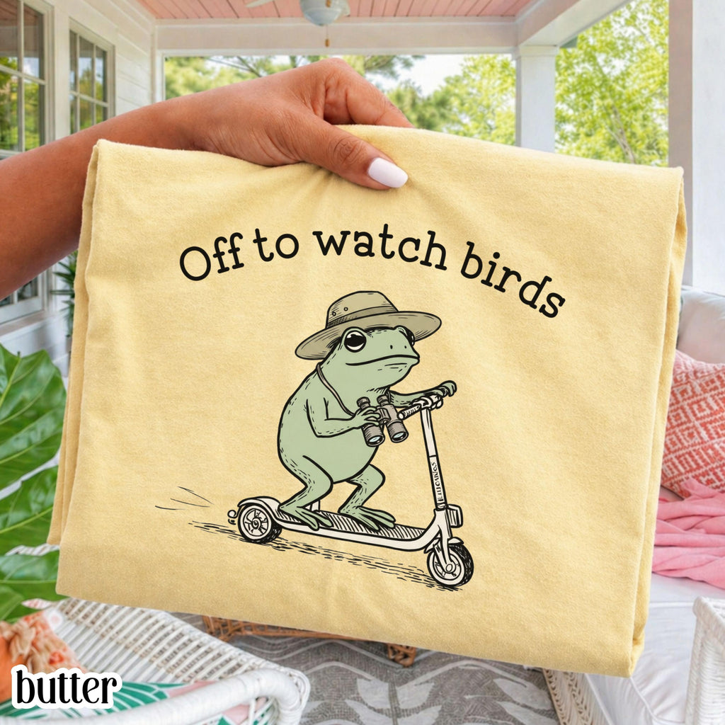 Comfort Colors Birdwatching Frog Off Watch Birds Nature Bird Enthusiast Tee Nature Lover Birding Bird Watcher