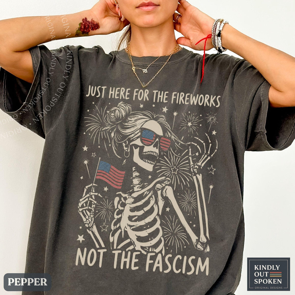 Anti Fascist July 4th Feminist Patriotic Comfort Colors Tee Liberal Fourth July Gothic America Protest Tee