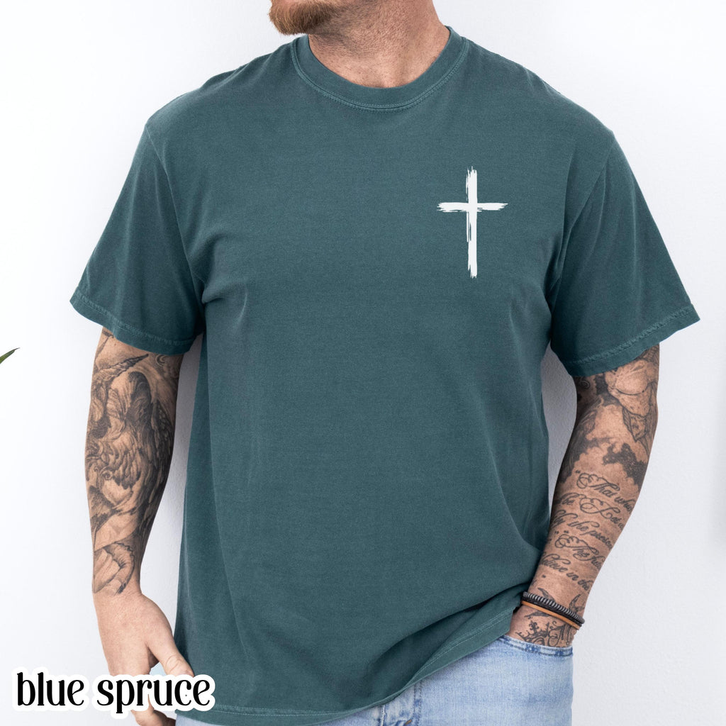 Christian Comfort Colors Cast Cares Lord Peter Nature River Fishing Boat Tee Faith Bible Verse Religious