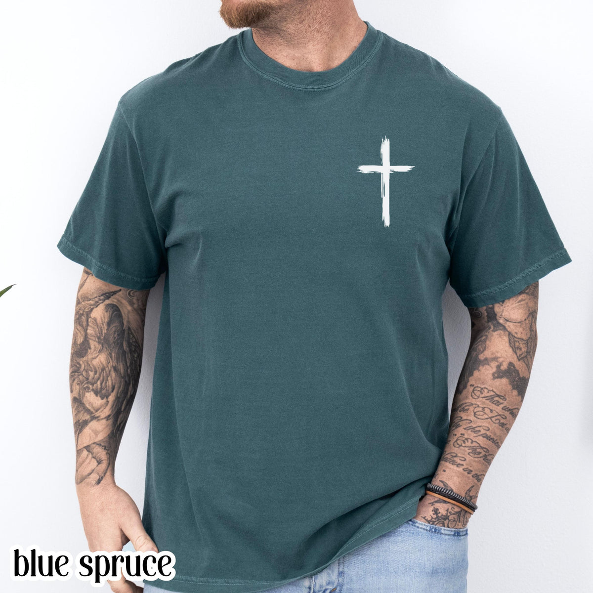 Christian Comfort Colors Cast Cares Lord Peter Nature River Fishing Boat Tee Faith Bible Verse Religious