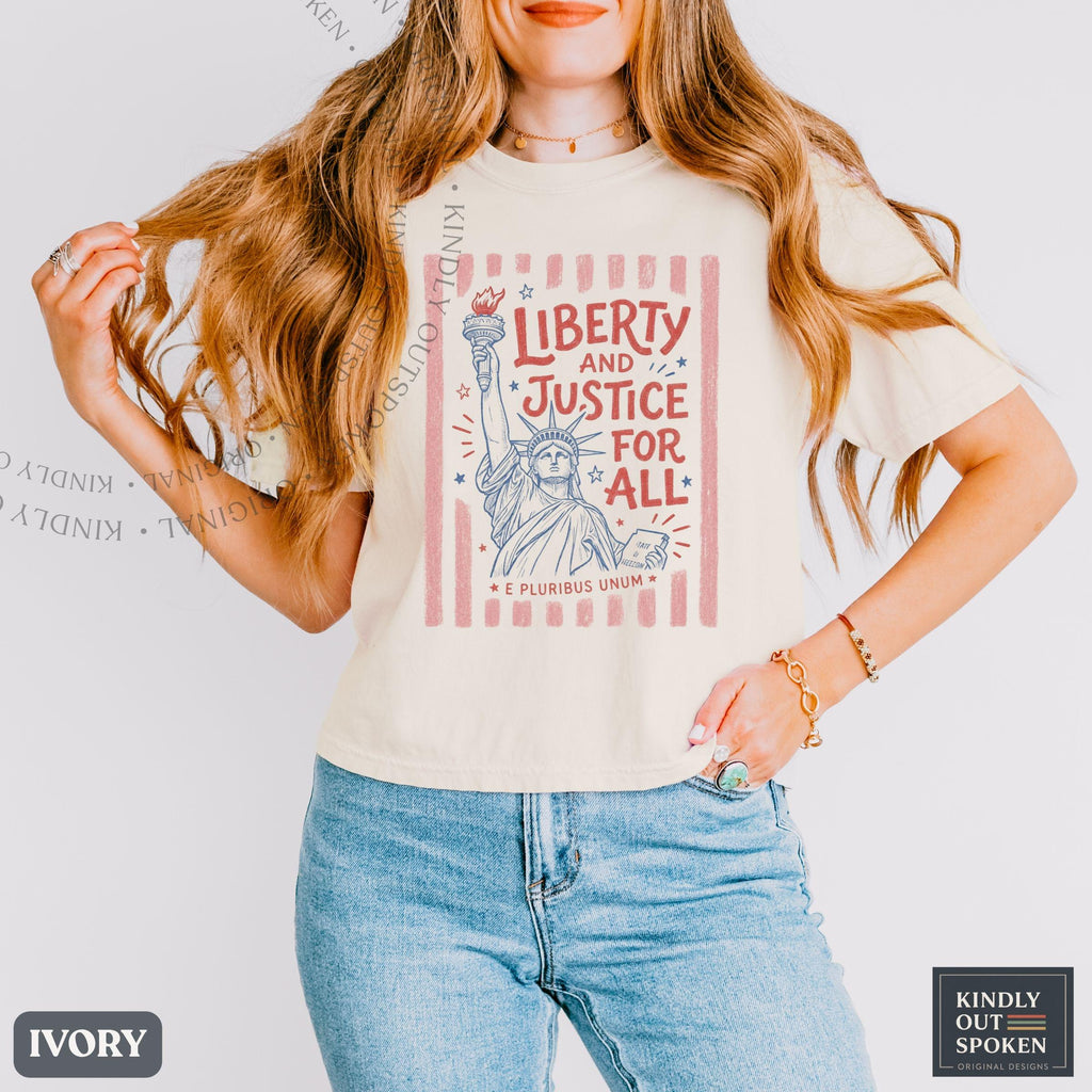 Liberty Justice Ll Comfort Colors Liberal Fourth July Tee Social Justice Human Rights Usa 250