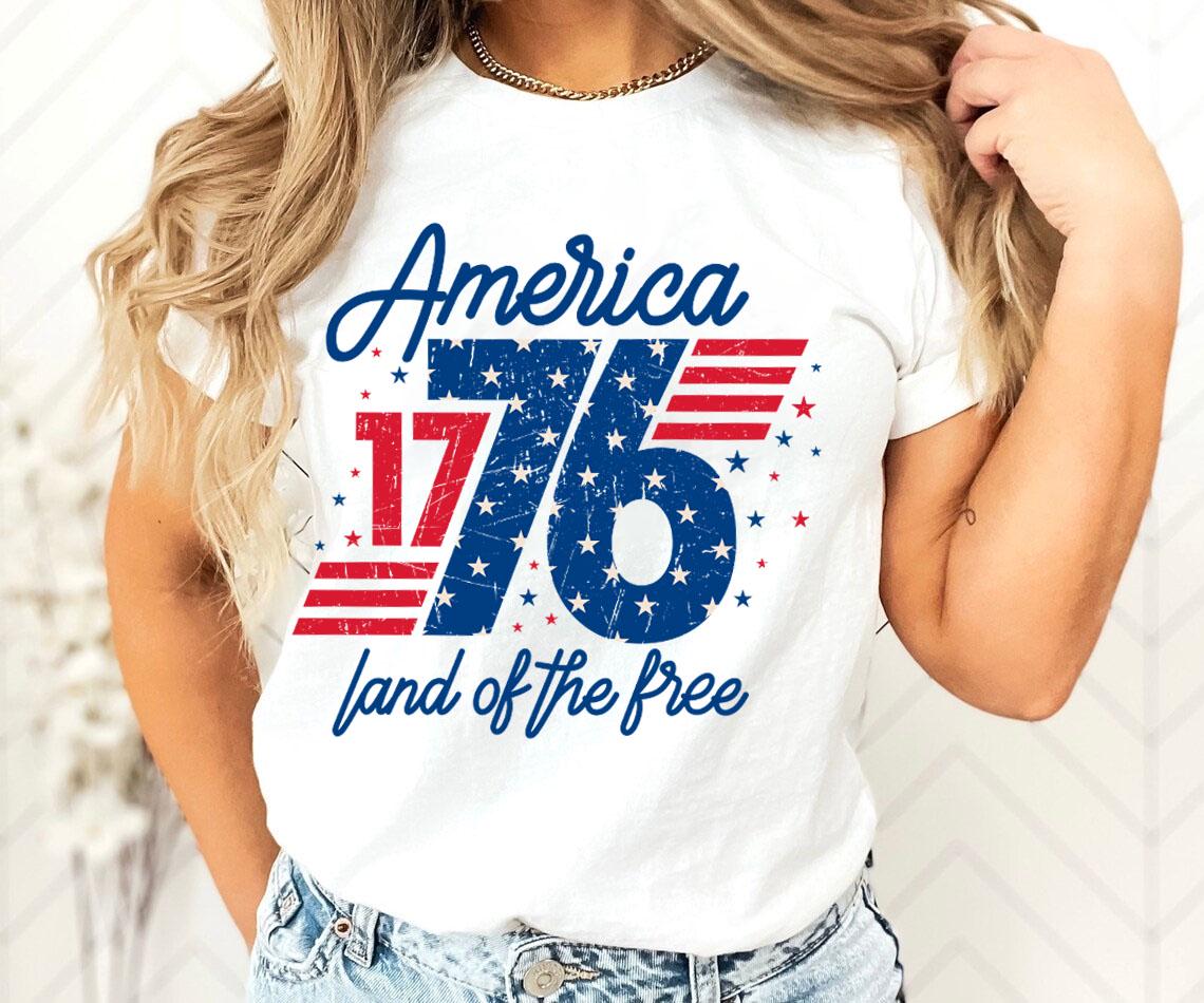 1776 America Land Free Usa Patriotic 4th July Retro Independence Day Retro Usa Tee
