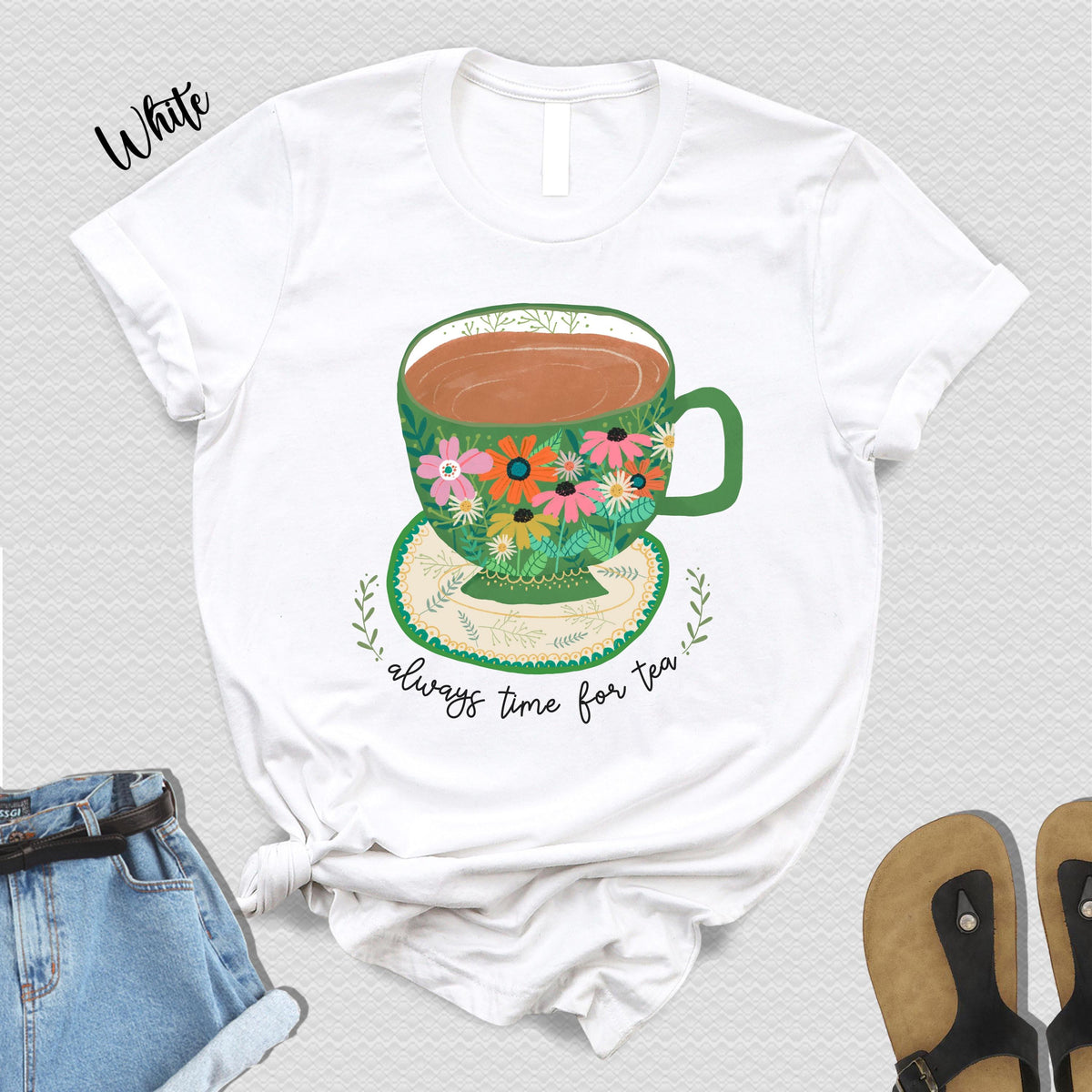 Always Time Tea Floral Tea Cup Unisex