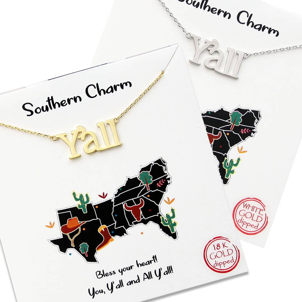 Southern Charm / Y'all Word Nk  Pendant Necklace