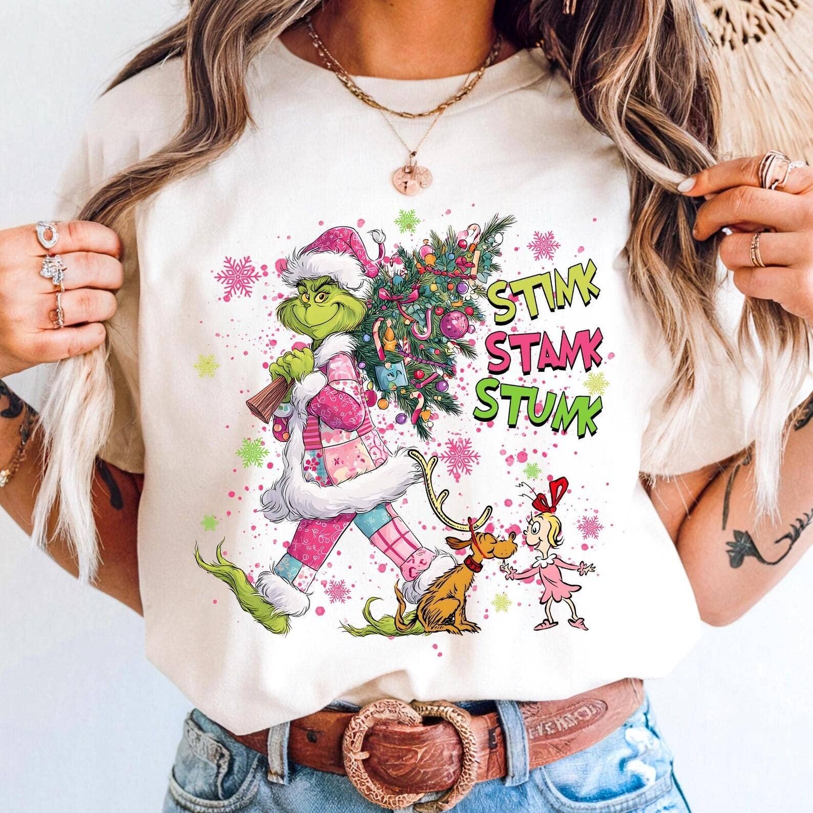 Stink Stank Stunk Grinch Christmas Tee