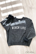 Beach Life Cropped Thermal Vintage Pullover