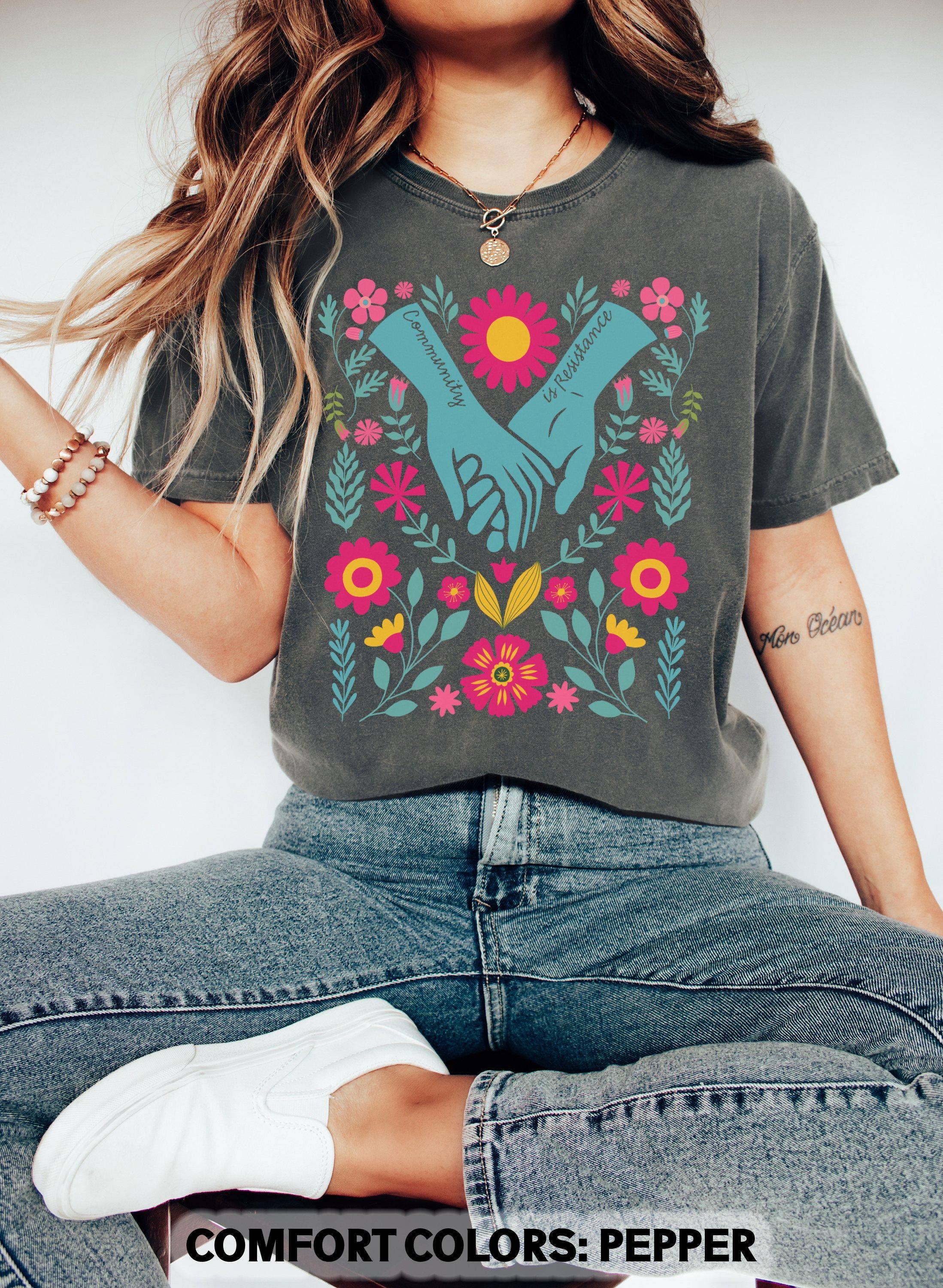 Community Resistance Floral Activism Tee