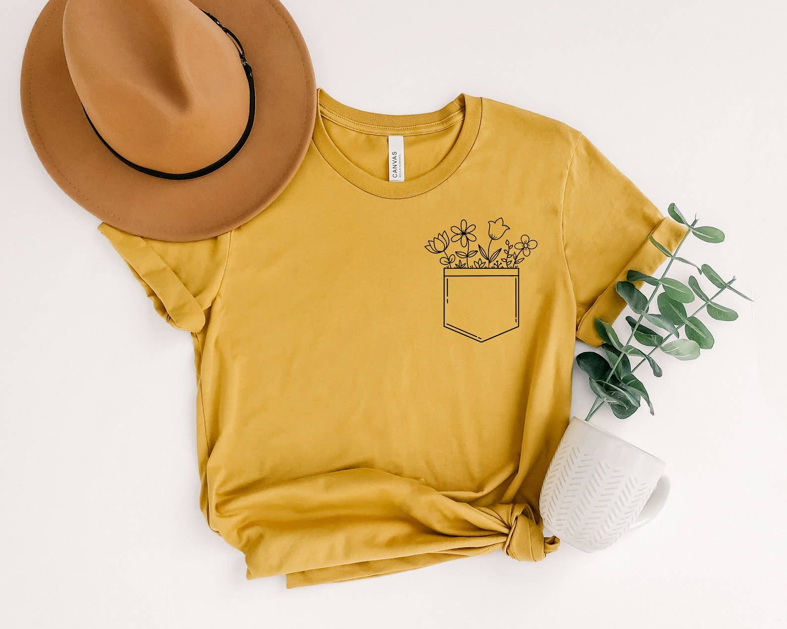 Flowers in Pocket T-Shirt