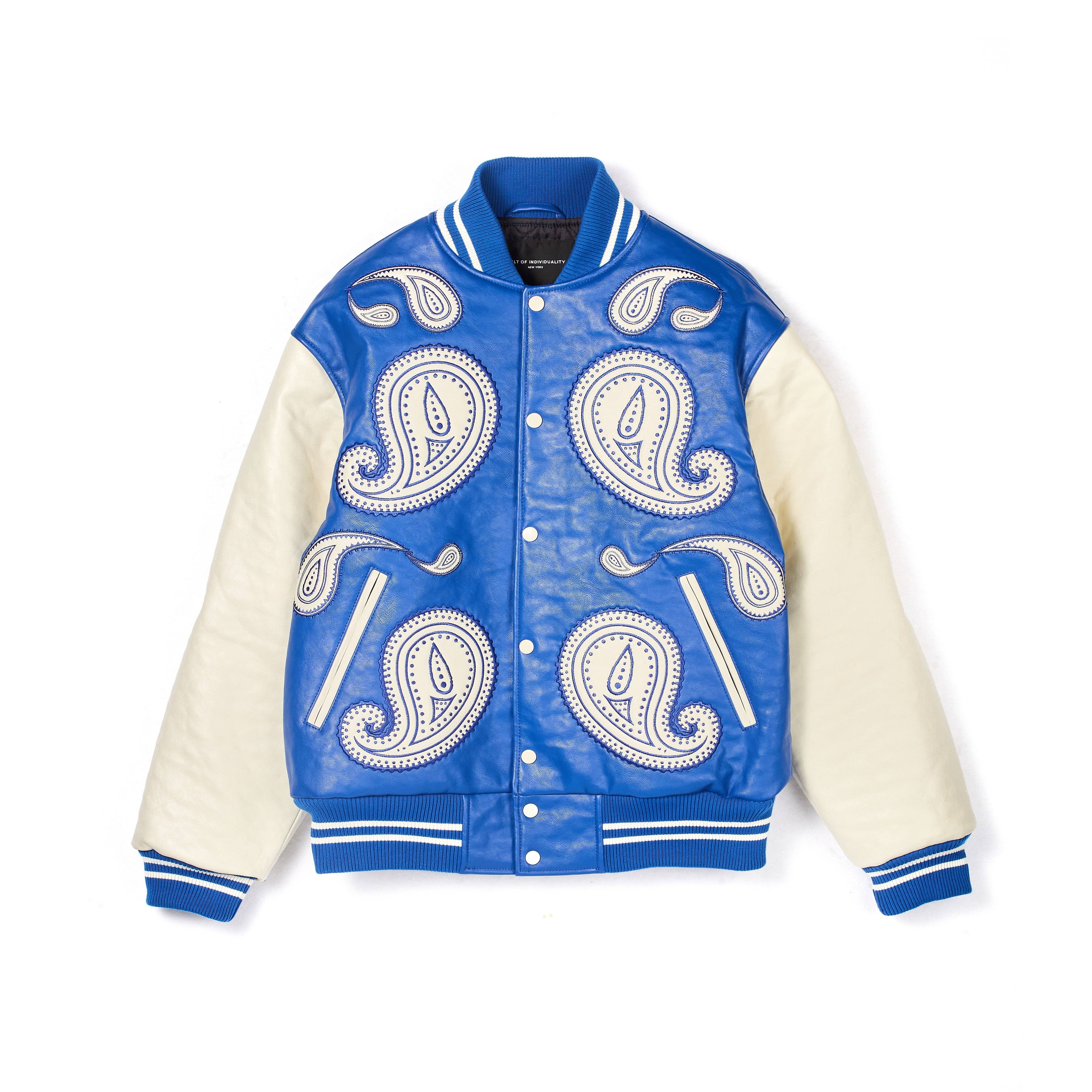 Varsity Paisley Jacket in Royal Blue