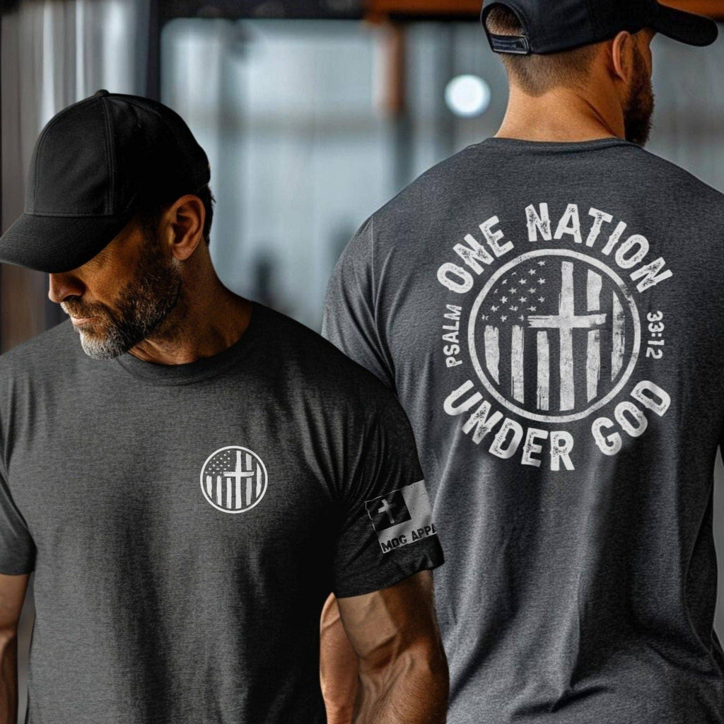 One Nation Under God Cross Christian Graphic Tee Unisex