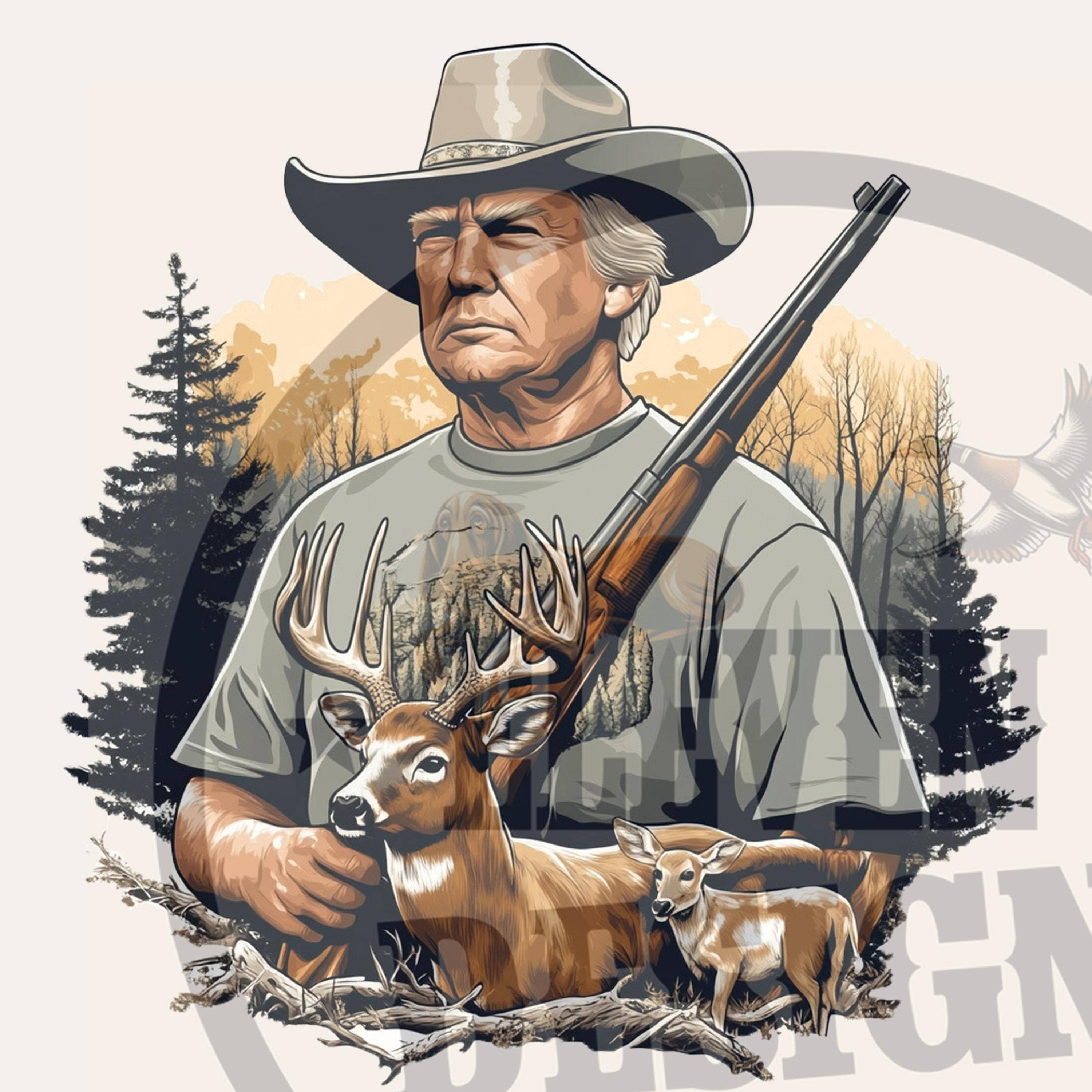 Trump Hunting Adventure - Camo Deer Design Apparel