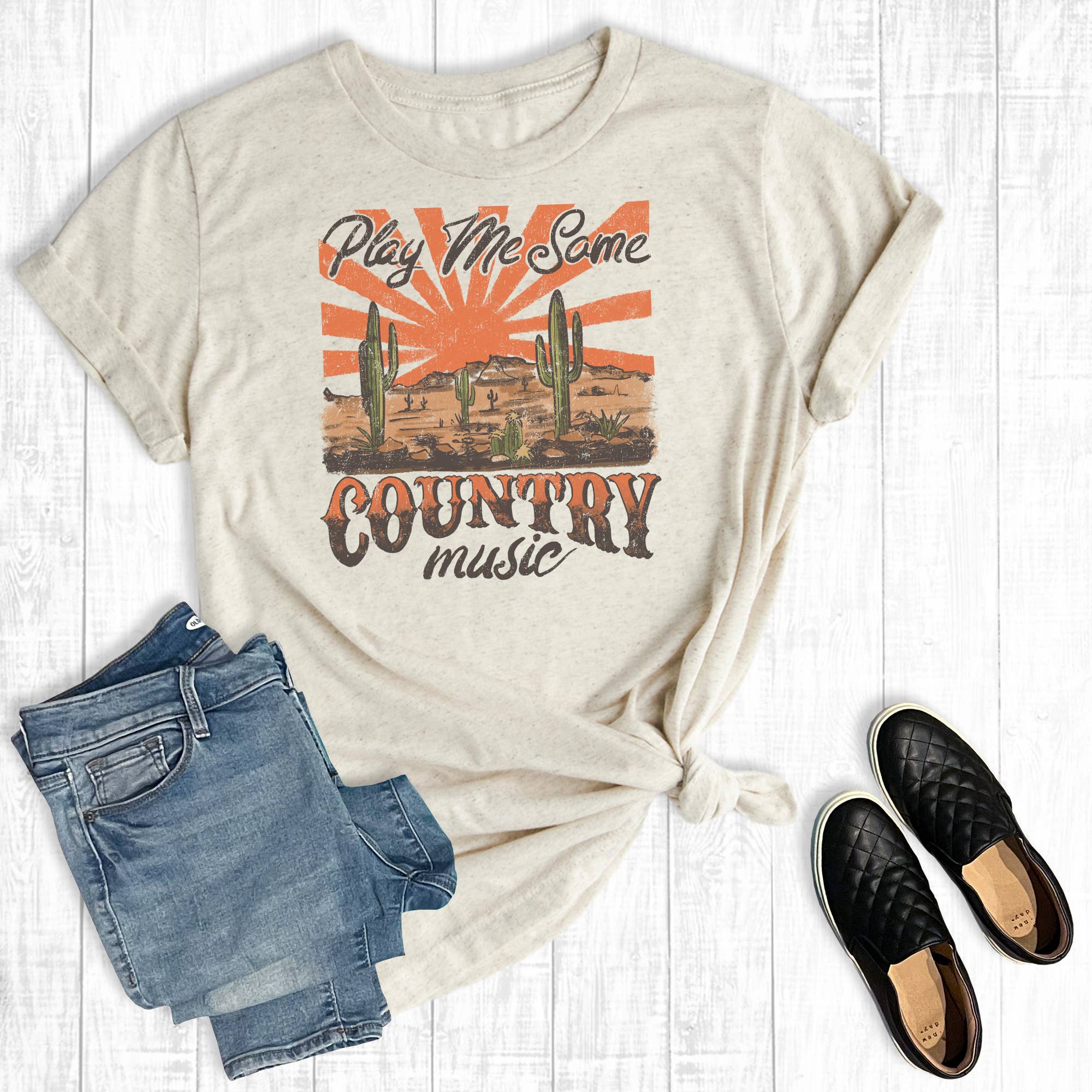 Western Play Me Some Country Music Graphic Tee