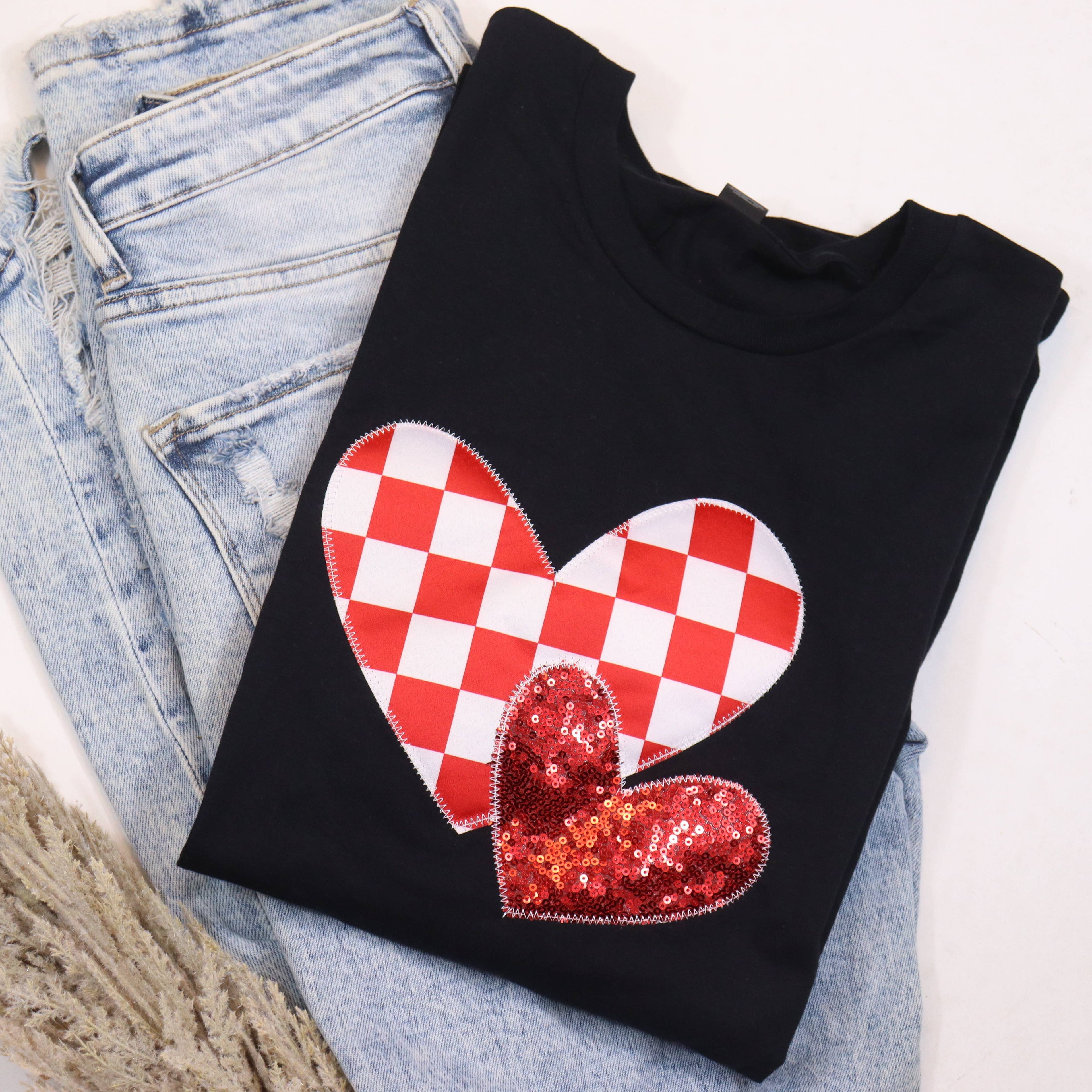 Heart Valentine's Day Embroidered Short Sleeve
