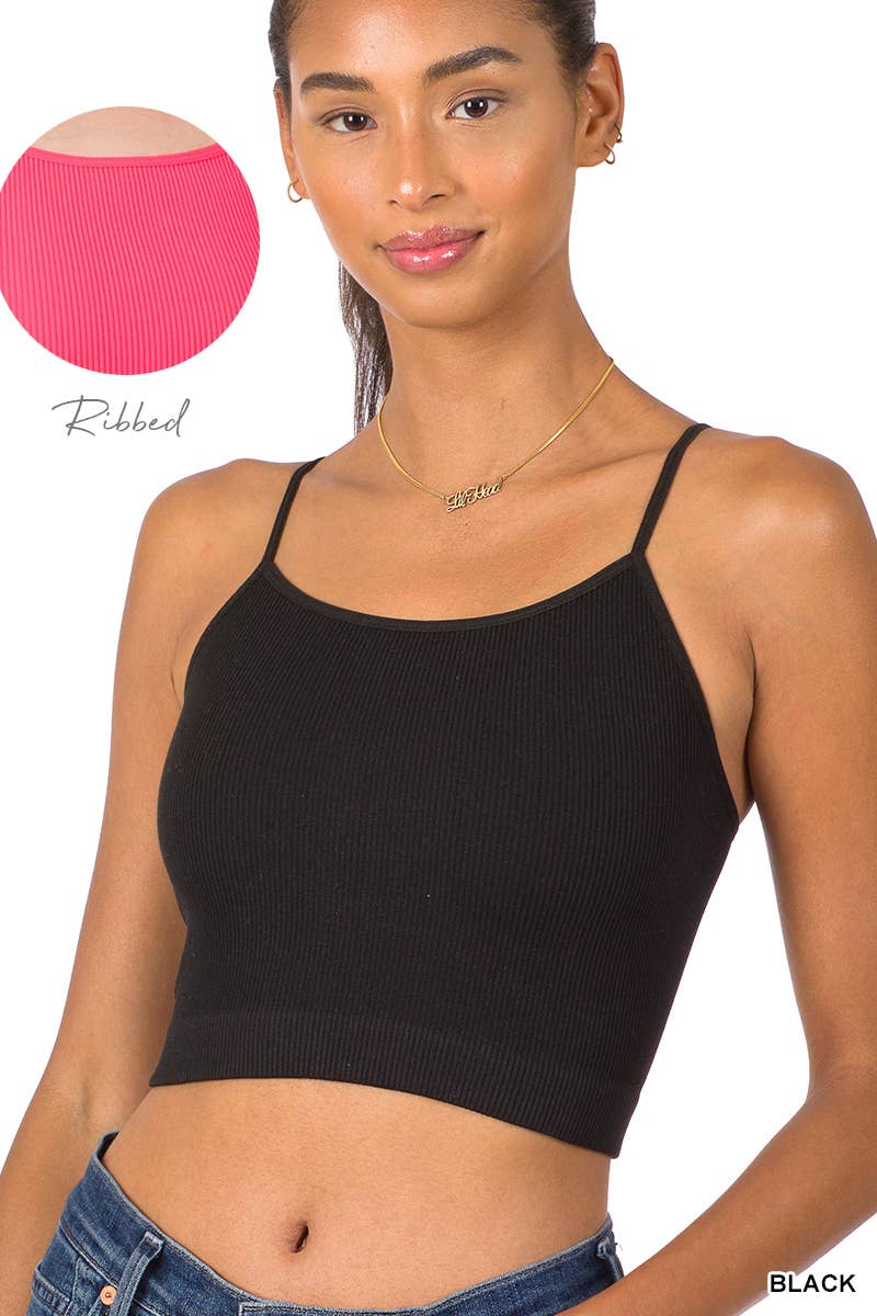 ...SI-19169 Ribbed Seamless Cropped Cami