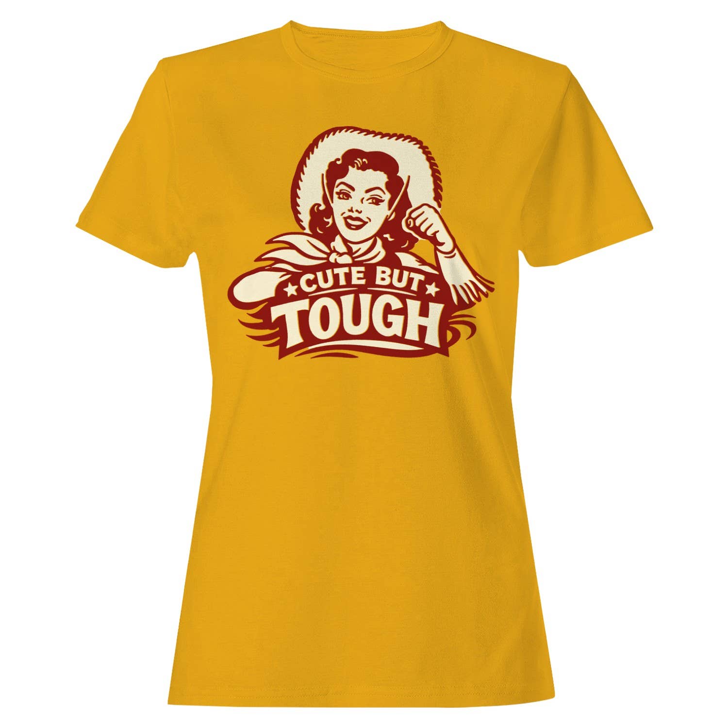 Cute But Tough Cowgirl Women's T-Shirt Gold
