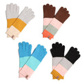 Color Block Cable Knitted Gloves