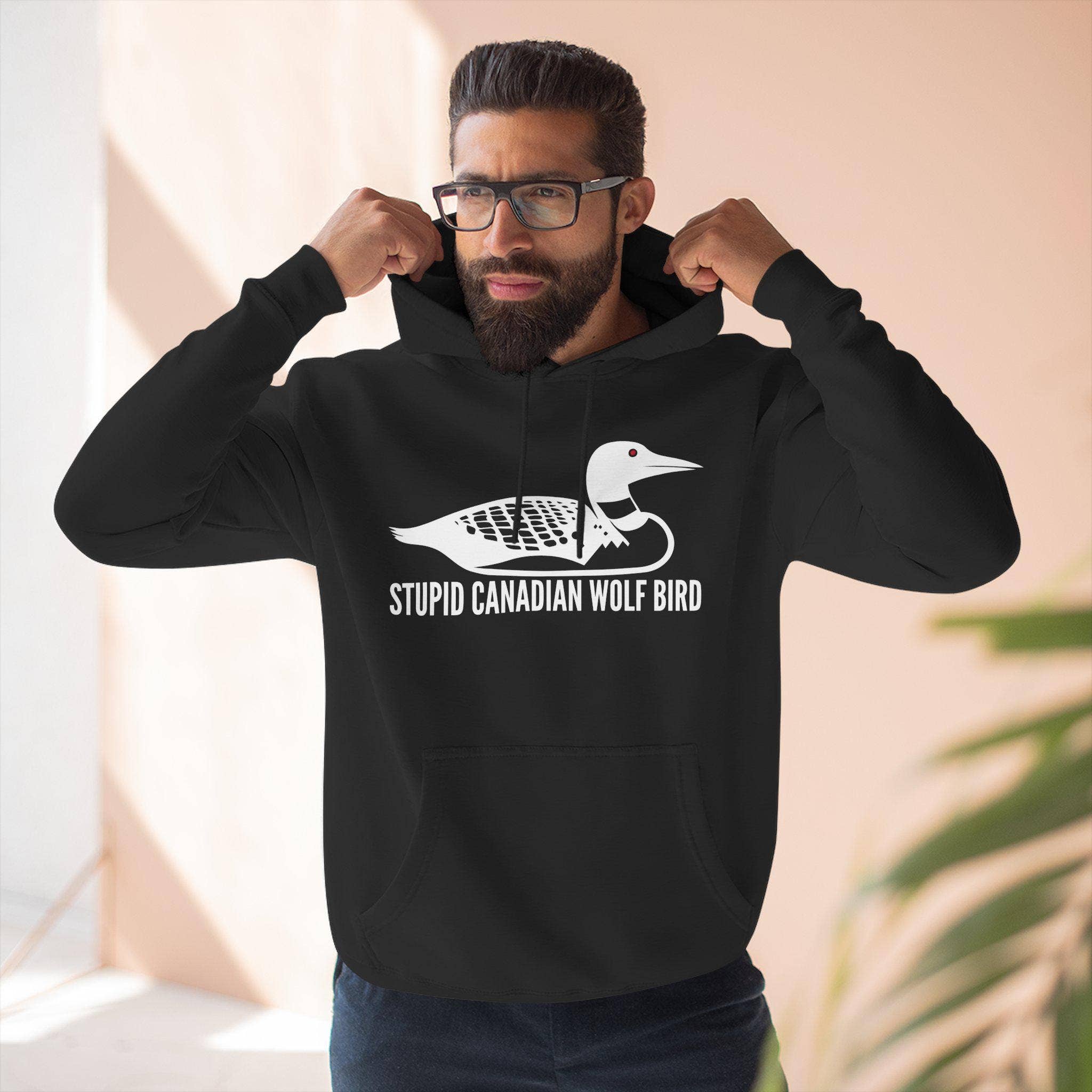 Canadian Wolf Bird Hoodie - Unisex Winter Pullover
