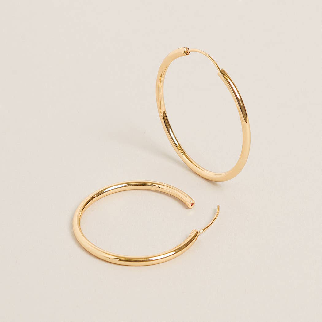 M-14K Gold Dipped Endless Hoop Earrings