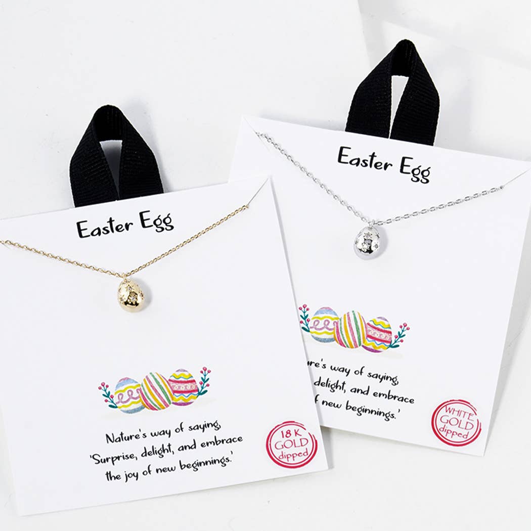 Easter Egg Pendant Gold Dipped Necklace