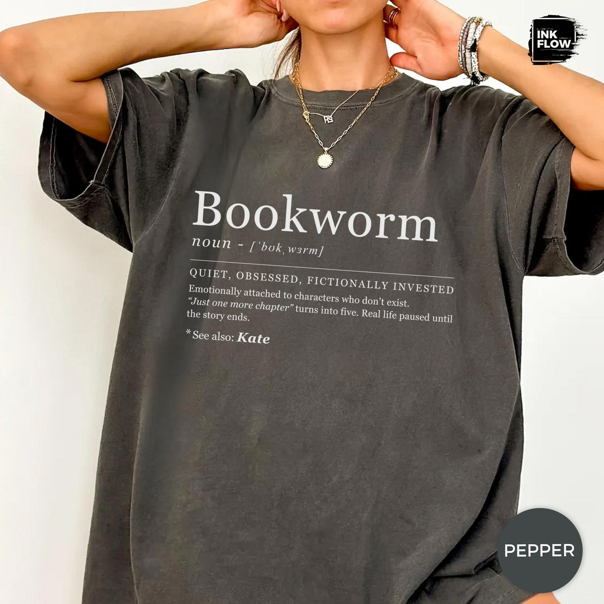 Bookworm Definition Comfort Colors Book Lover Reading Personalized Name Tee