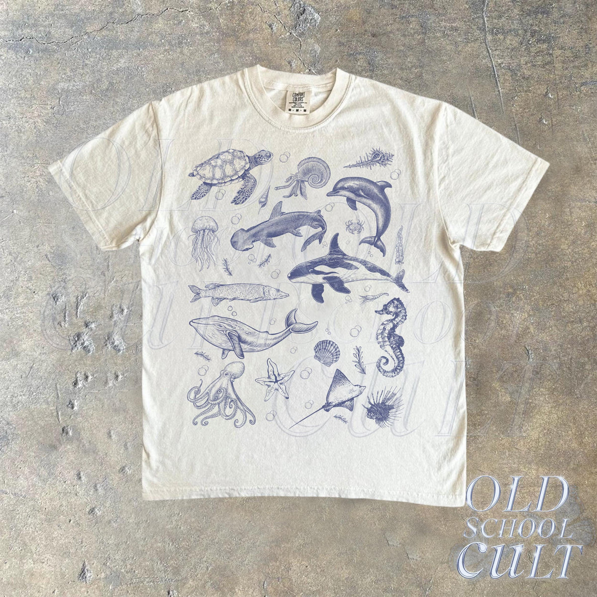 Sea Animal 90s Retro Ocean Nature Sealife Ocean Whale Orca Turtle Dolphin Shit Tee Ocean