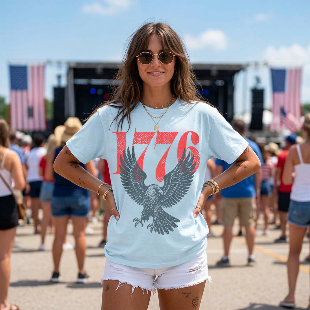 Retro 1776 Bald Eagle 250th Anniversary American 4th July Usa Independence Day Tee