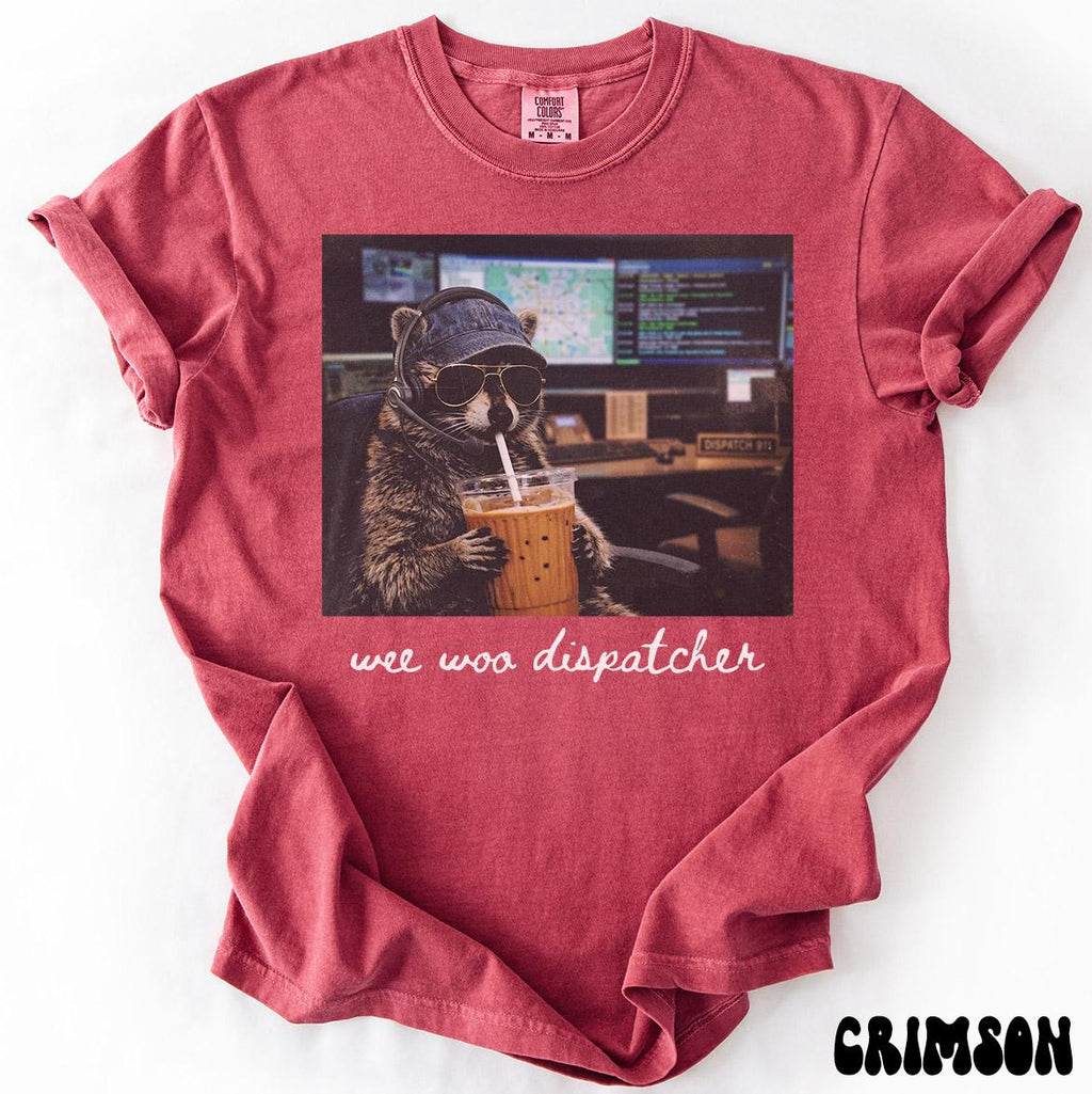 Comfort Colors Dispatcher 911 Dispatcher Raccoon Emergency Dispatch Graduation Tee