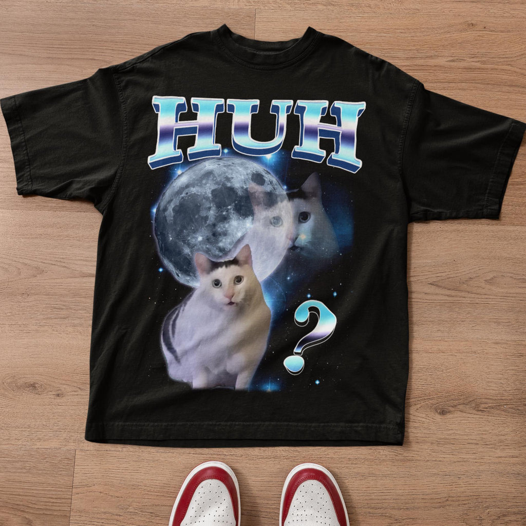 Huh Dank Cat Meme Tee Woman Man Ugly Unhinged Goofy Ahh Cats Clothes Comfort Colors Tee