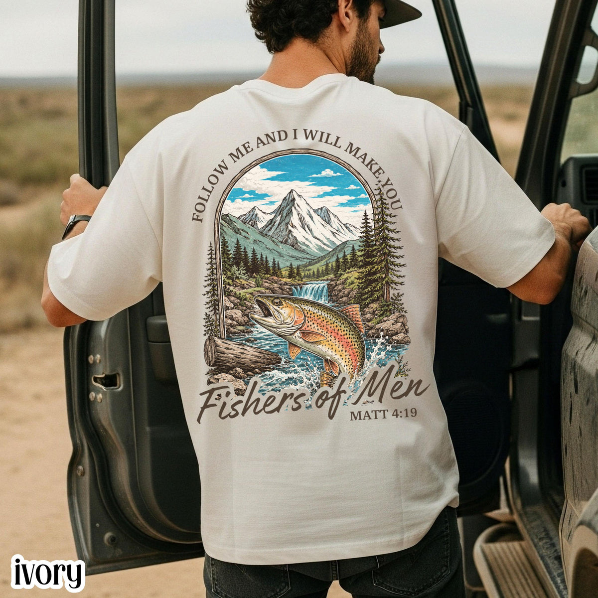 Fishers Comfort Colors Matthew 19 Bible Verse Tee Religious Christian Fishing Vintage Faith Based Outdoor