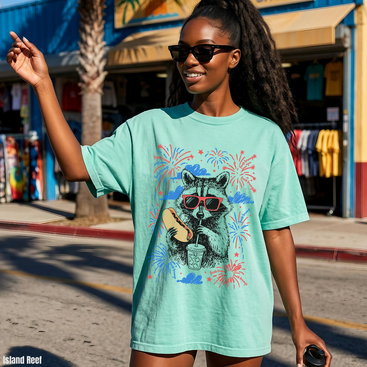Fourth July Anti Trump Subtle Trump Raccoon Tee Fdt July 4th Usa 250 Birthday Th Anniversary Political