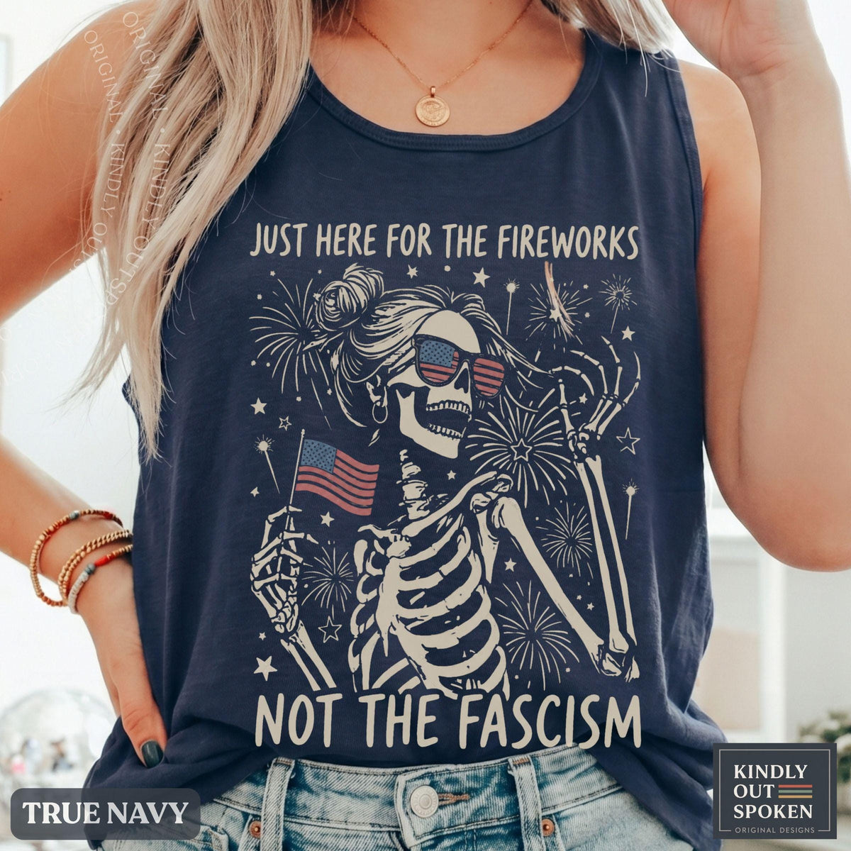 Anti Fascist July 4th Feminist Patriotic Comfort Colors Tee Liberal Fourth July Gothic America Protest Tee