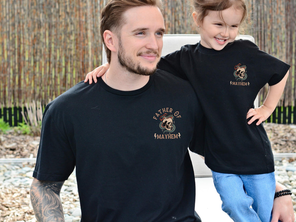 Father Mayhem Dad Matching Dad Dad Girl Father Son Father Daughter Expectant Father Dad Tee-Shirt