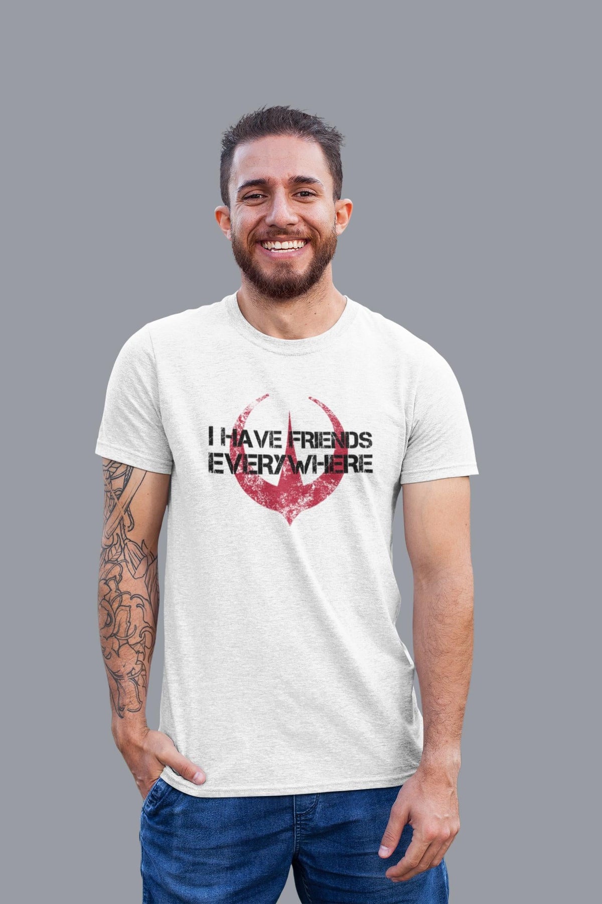 Friends Everywhere Jersey Tee Andor Inspired Short Sleeve Friends Minimalist Tee
