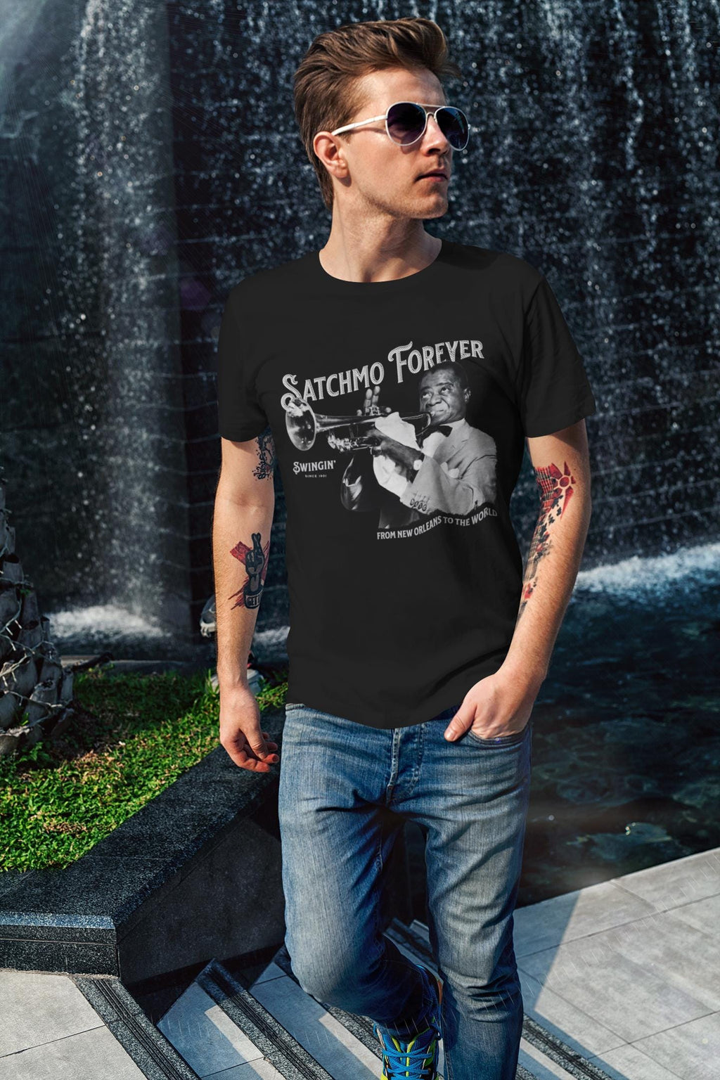Satchmo Louis Armstrong Tribute Jazz Lover Vintage Swing Music Musician Black