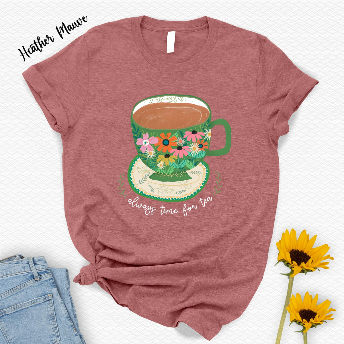 Always Time Tea Floral Tea Cup Unisex
