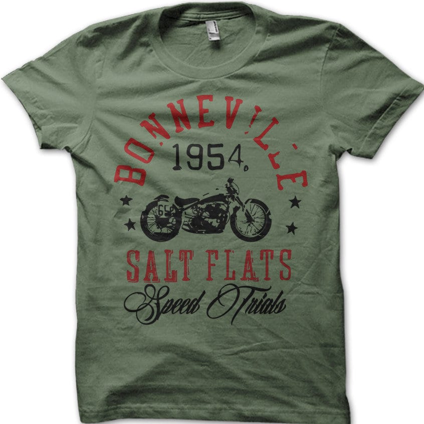 Boneville Salt Flats 1954 Speed Trials Motorcycle Racer Biker Vintage Old Indian 7001