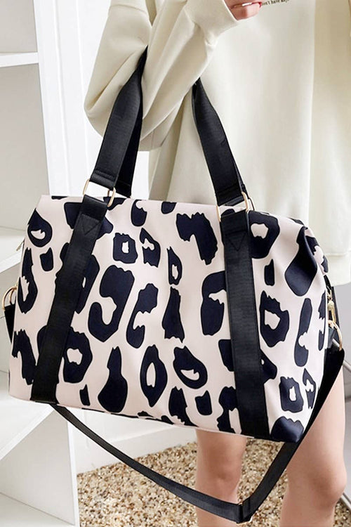 ,,,..._ SI-26442 Leopard Print Weekender Travel Duffle Bag