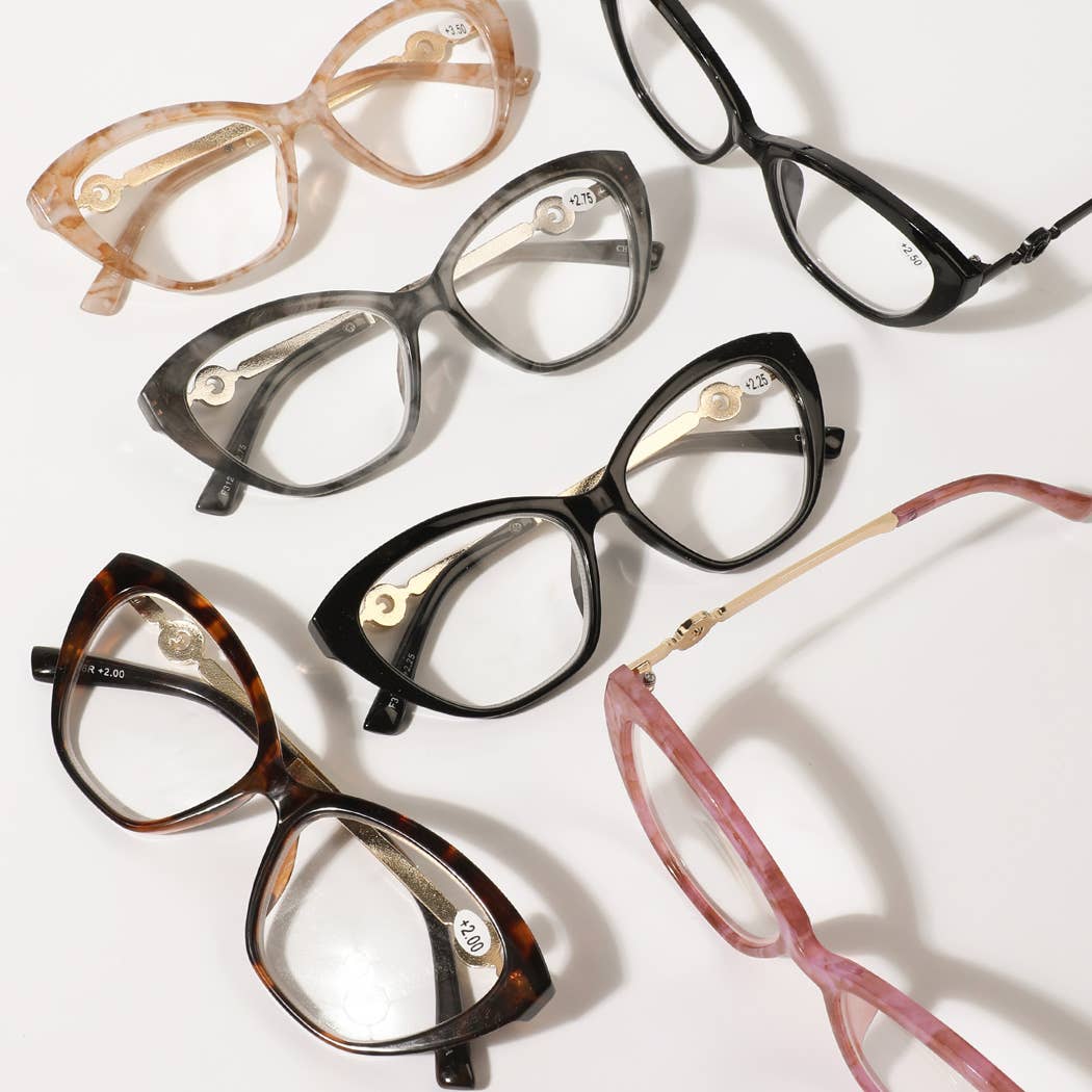 Marble Texture Designed Fashion Reading Glasses
