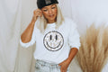 Leopard Happy Face Crew Neck Sweatshirt