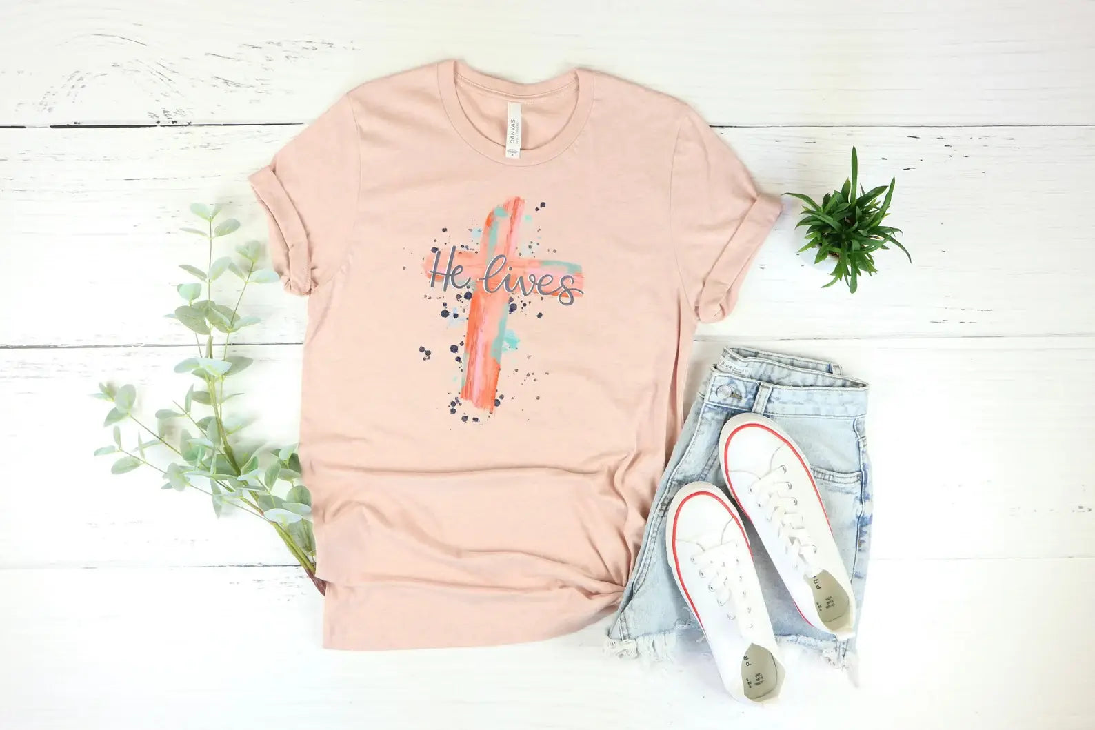 He Lives Cross T-Shirt
