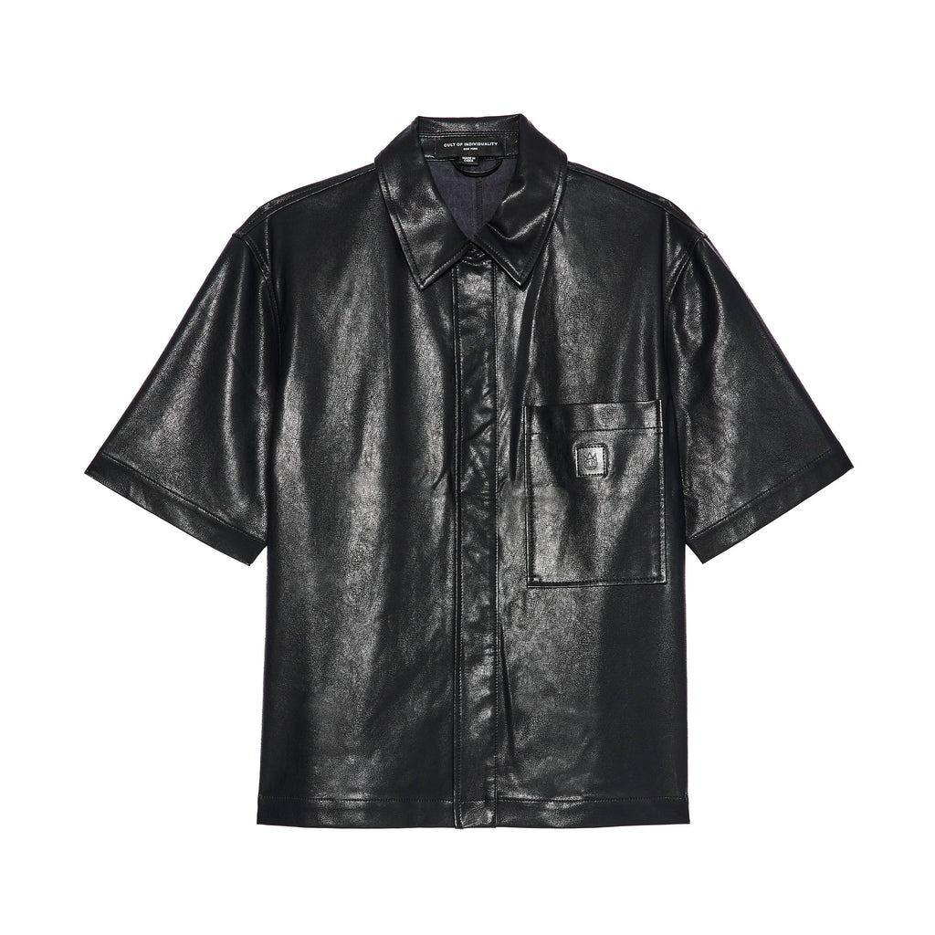 Cult's Oversized Leather Shirt in Black Unisex