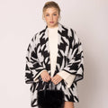 Houndstooth Warm Knit Cardigan