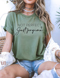 New Christian Not Perfect Forgiven Olive Spring Graphic Tee