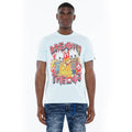 Short Sleeve Crew Neck Tee "Breaking the Law" in Blue