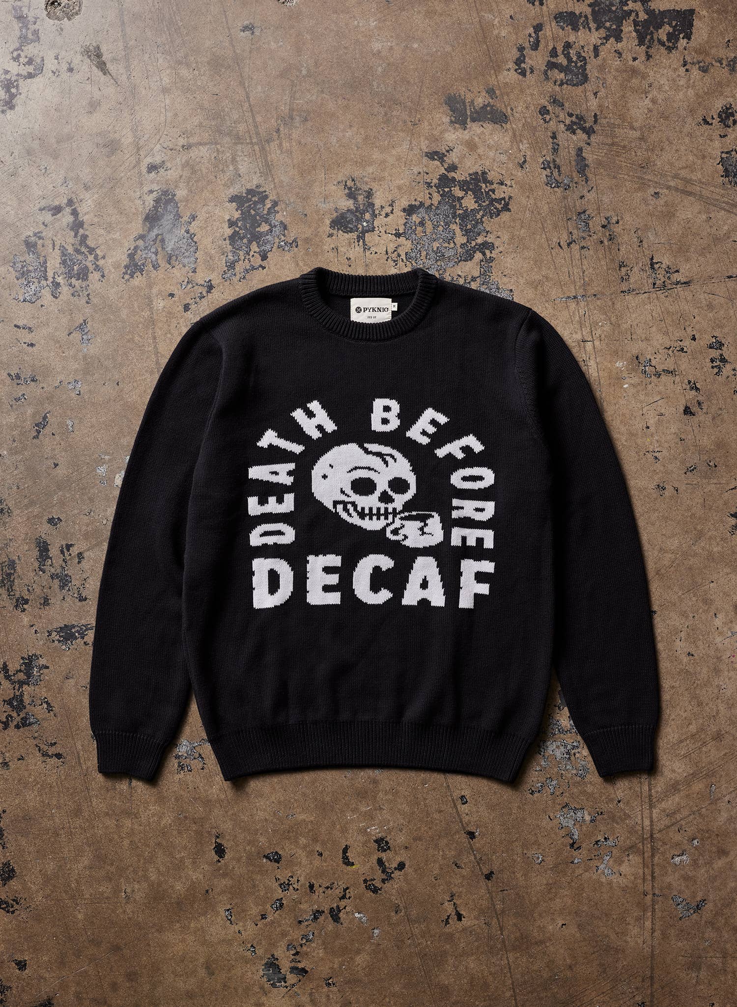 Death Before Decaf Coffee Knit Pullover Sweater