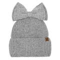Messy Bun Bow Beanie with Sequins